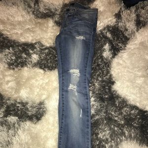 Light wash destructed Flying Monkey jeans
